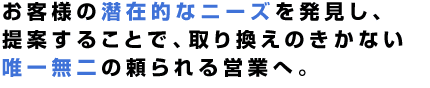 お客様全員に“君じゃなきゃダメだ”と言わせたい。笑顔と粘りが武器の提案型営業が三商スタイル。